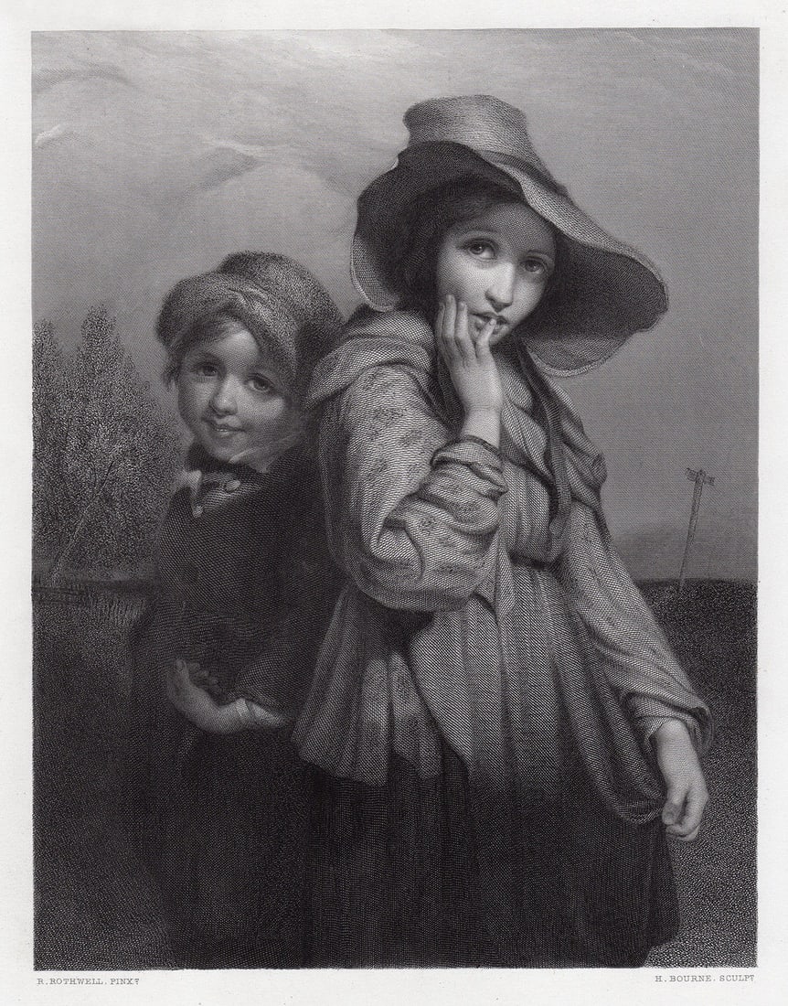 Richard Rothwell Novitiate Mendicants engraving signed (1 of 3)