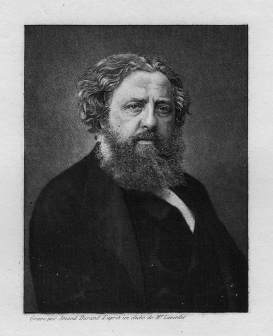 1800s Original CHARLES AMAND DURAND Portrait Engraving ALFRED SENSIER Framed (1 of 3)