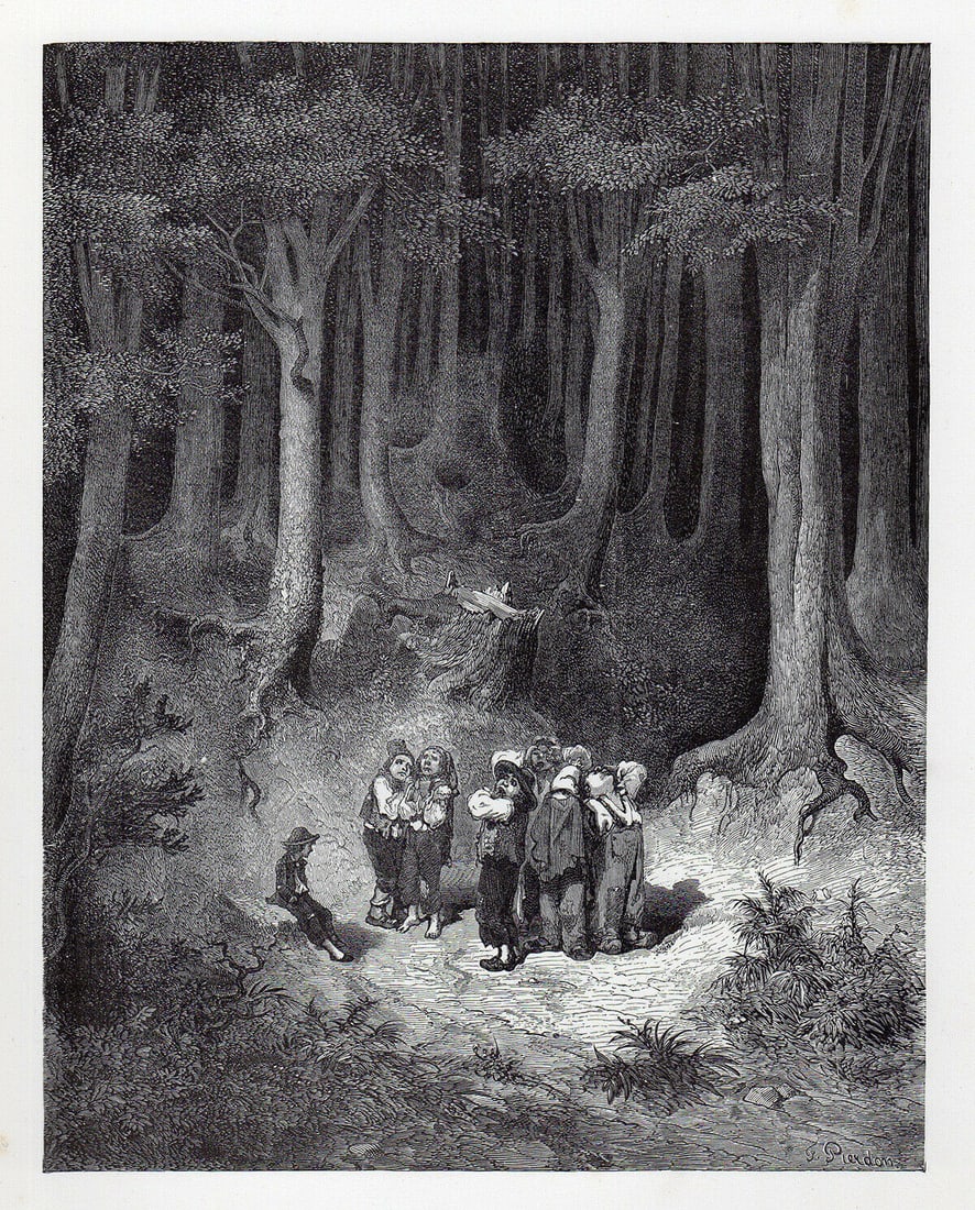 Gustave Dore Little Tom Thumb IV 1880 Woodcut Signed (1 of 2)