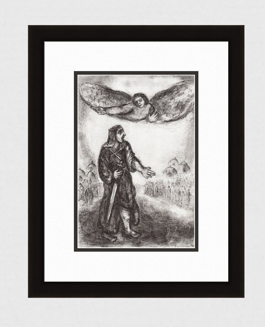 2 Marc Chagall 1956 Antique Religious Print Joshua before Jericho FRAMED (1 of 3)