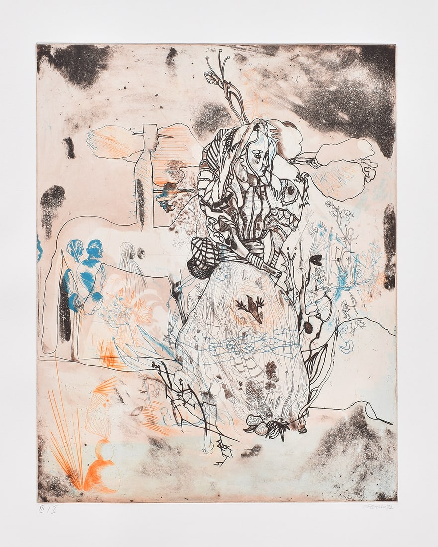 Jorge CASTILLO Theatrical Aquatint Etching Dona Rosita the Spinster SIGNED (1 of 5)