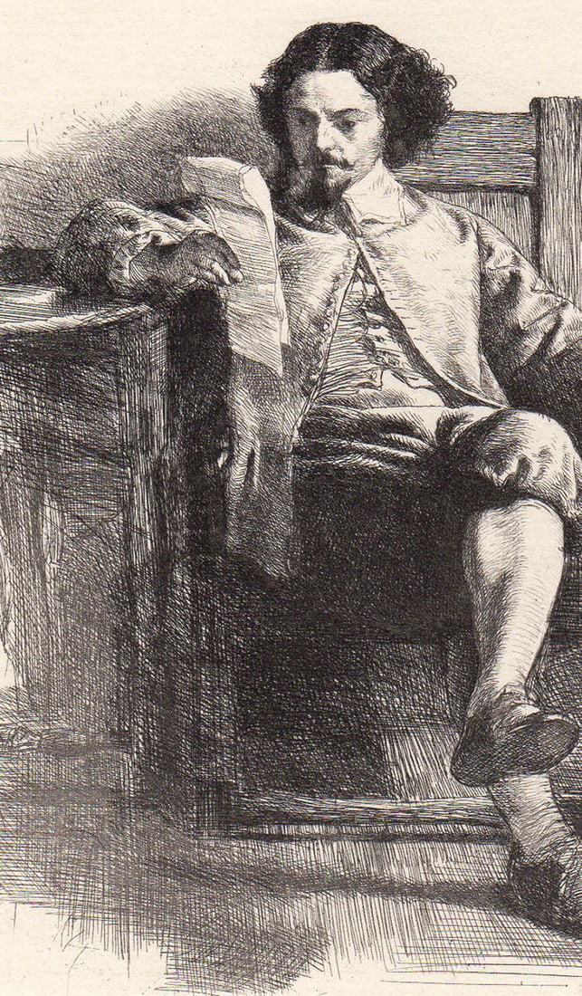 John Dawson Watson The Ballad 1873 etching - 2