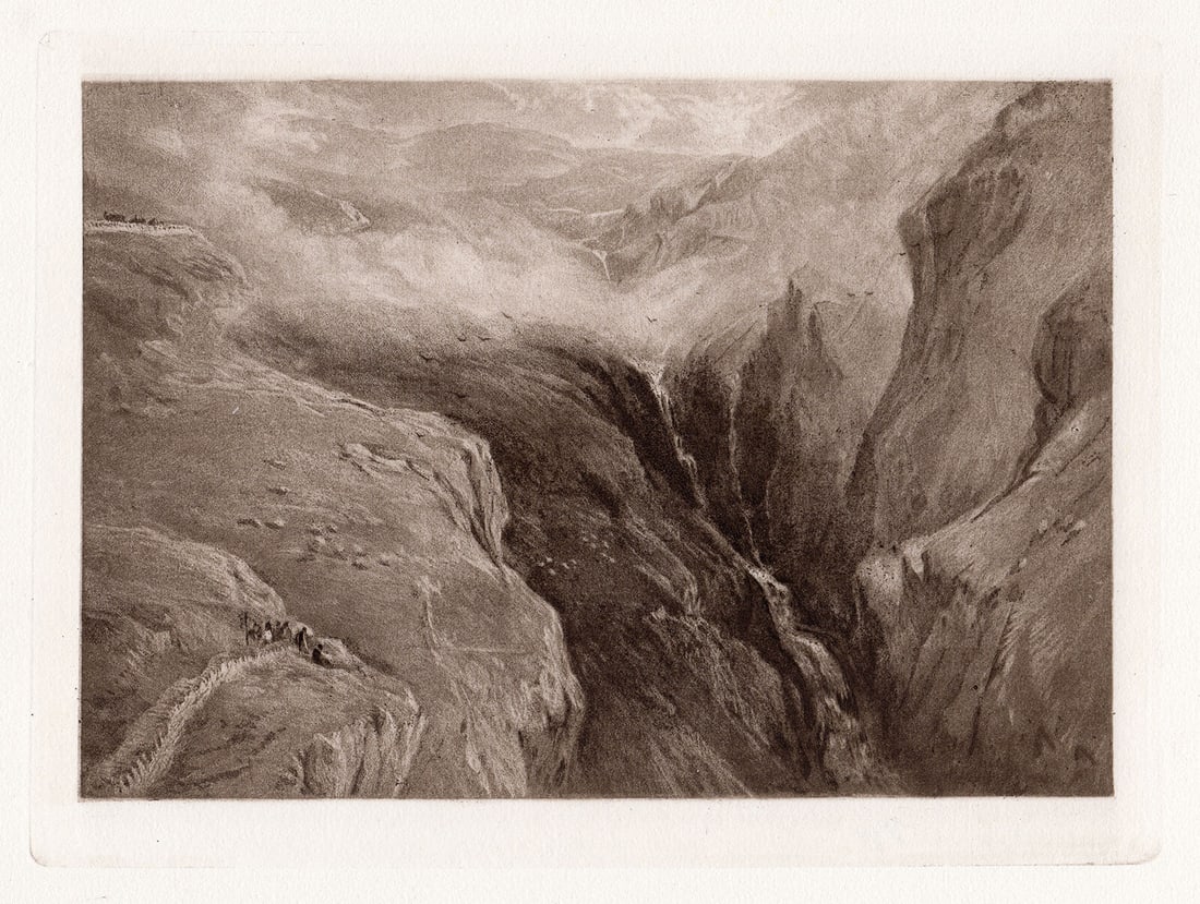 David Cox RHAIADR CWM, near FFESTINIOG 1885 engraving (1 of 2)