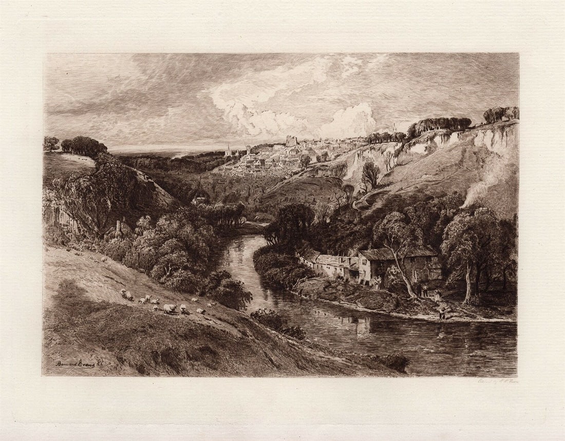 Bernard Walter Evans Knaresborough 1890 etching (1 of 3)