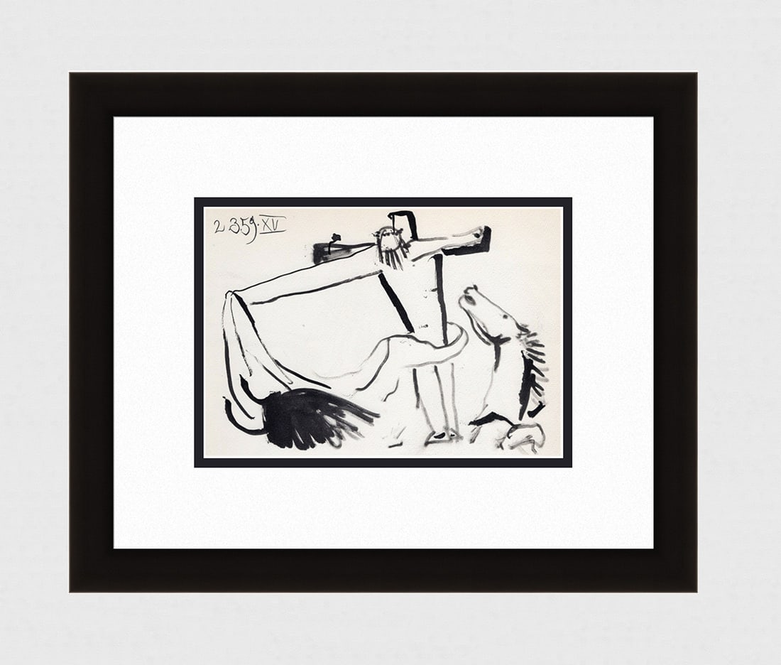 PABLO PICASSO 1961 Vintage Lithograph Christ FRAMED (1 of 3)