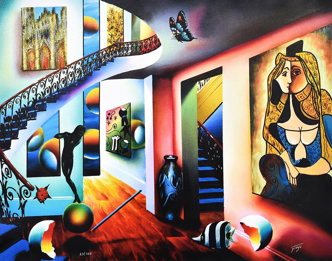 FerjoGiclee on Canvas Passageway to Masters Signed Numbered: Ferjo (Fernando de Jesus Oliveira) (B.1946;Brazilian). Passageways to the Masters. Limited edition giclee on canvas. Signed lower right. Numbered from 350. Image size 24 x 30 inches. ***Please note, t