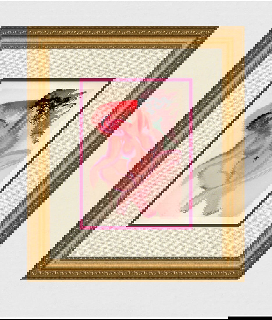 1960 Salvador Dali Indolent Authentic Woodcut: Salvador Dali. (1904-1989). "The Indolent Ones" Purgatory Canto 3 . Authentic Original Color Woodcut from The Divine Comedy Printed in 1960 on B.F.K. Rives Paper ( this is not a reproduction, copy, or