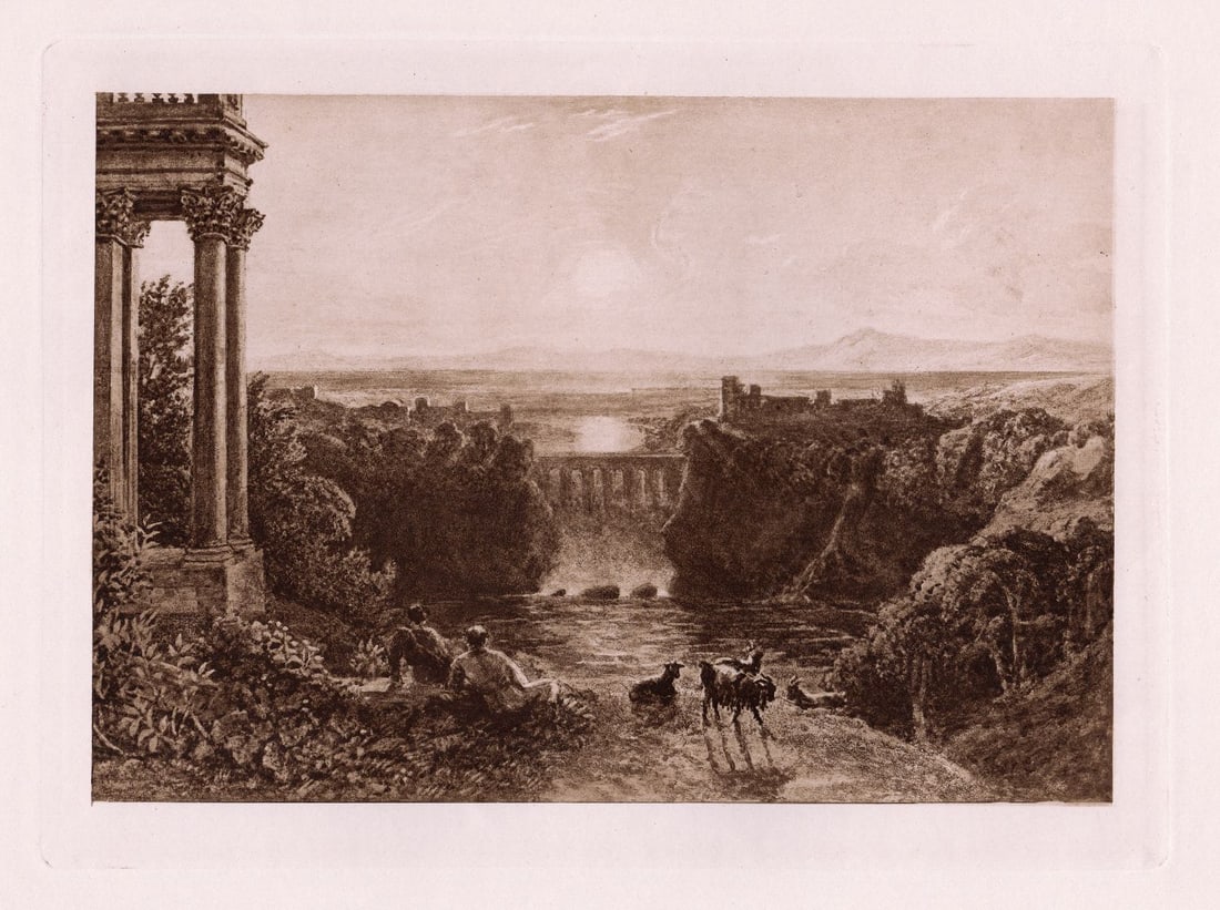 George Barret Senior Evening 1888 print: George Barret Senior. (Irish, c.1730-1784). Evening. Antique Heliogravure on thick wove paper after the original by Dujardin. 1888. Excellent. Image 7 1/4 x 9 1/2 inches. Approximately 16 x 19 inches.