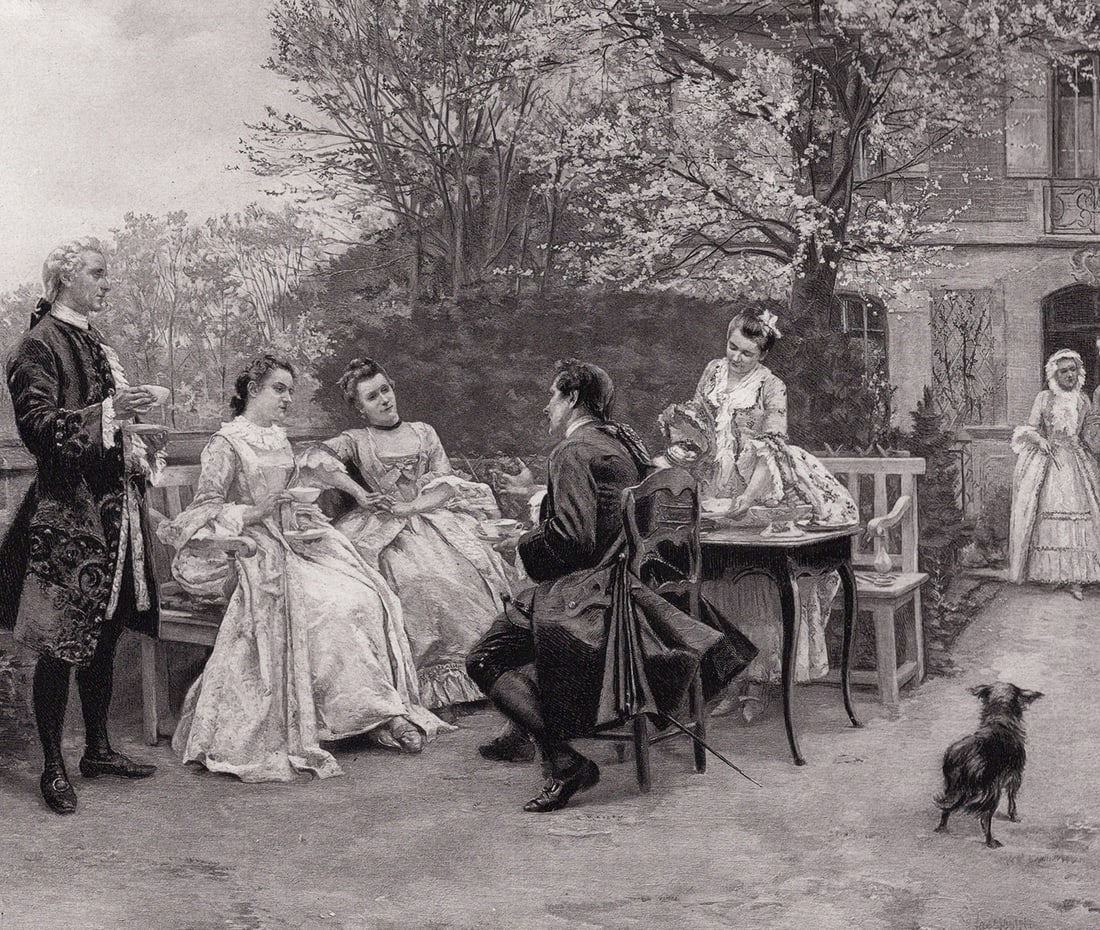 Charles Meissonier 1800s Antique Print Early Spring SIGNED Framed: Charles Meissonier (French, 1844-1917). Early Spring (Rosine et Leusen). Antique heliogravure after the original oil on canvas painting. Year: c. 1890. Signature: Signedin the palte, lower left. Dimen