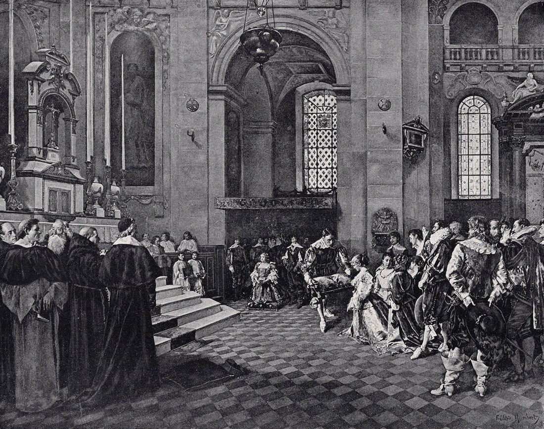 Ferdinand HUMBERT 1800s Antique Print Louis XIII & Hautefort SIGNED Framed (1 of 2)