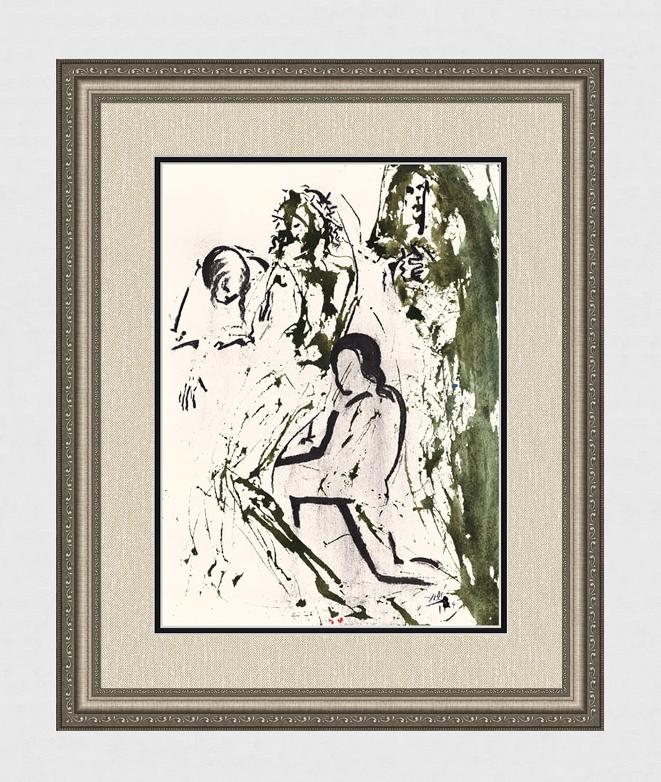 Salvador Dali Ressurection 1967 Original Lithograph Framed: Salvador Dali. "Quoniam non derelinques animam meam in inferno, nec dabis sanctum tuum videre corruptionem (For you will not leave my soul among the dead or allow your holy one to rot in the grave)" M