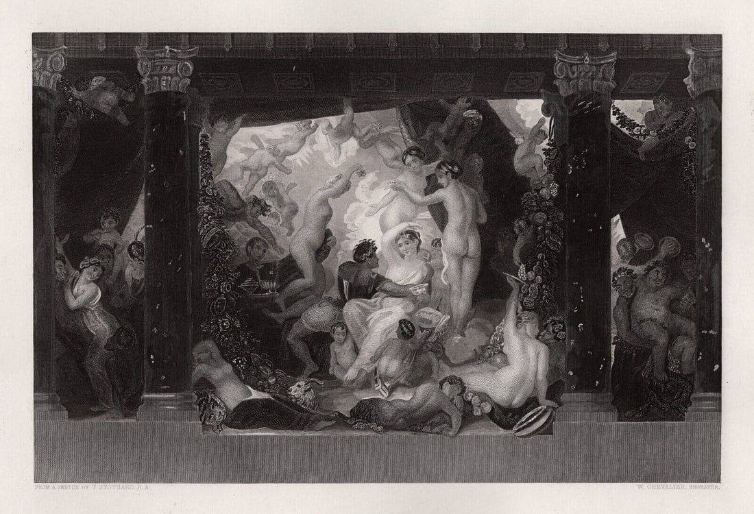 1800s Thomas STOTHARD SIGNED Engraving INTEMPERANCE Framed (1 of 3)