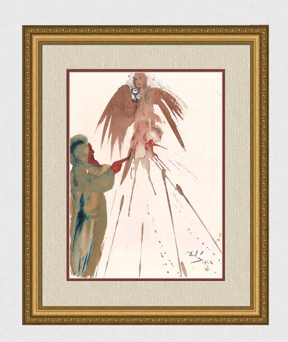 Salvador Dali Original 1967 Lithograph Isiah 1:11 Framed: Salvador Dali. "Quo multitudinem victimarum vestrarum? Dicit Dominus. Plenus sum holocausta arietum. (The multitude of your sacrifices-- what are they to me?" says the Lord. "I have more than enough o