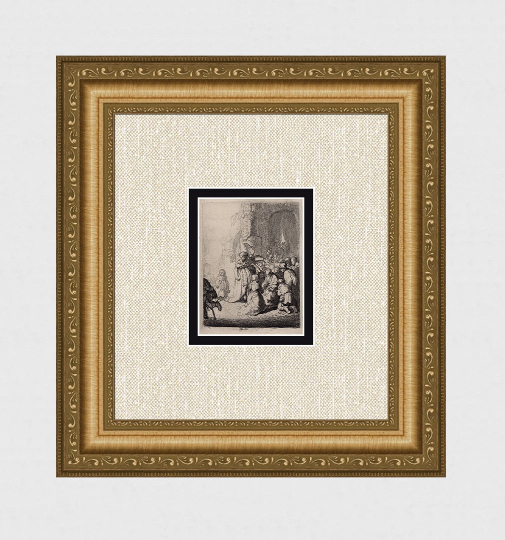 1800s REMBRANDT B51 Etching SIGNED Presentation in the Temple with the Angel Durand (1 of 4)