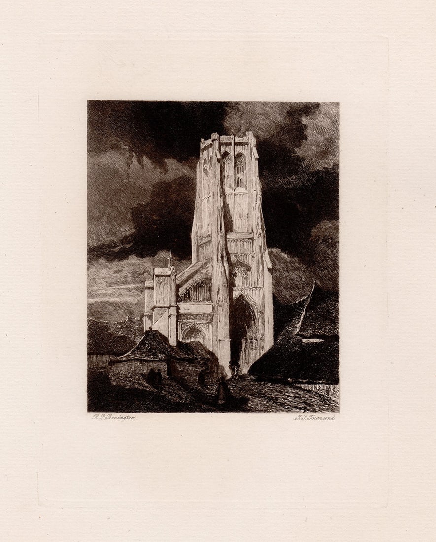 Richard Parkes Bonington A Gothic Tower 1879 etching (1 of 2)