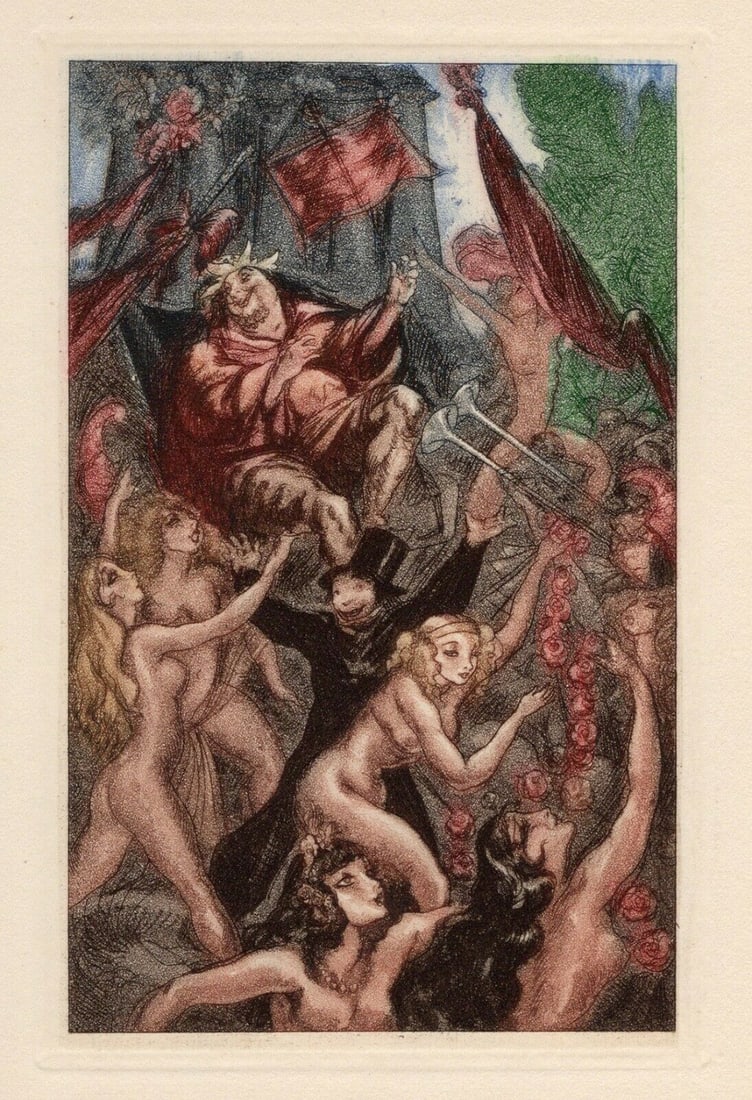 Nicolas Sternberg 1930 Color Engraving "Blessed King Pausole " Limited Framed (1 of 2)