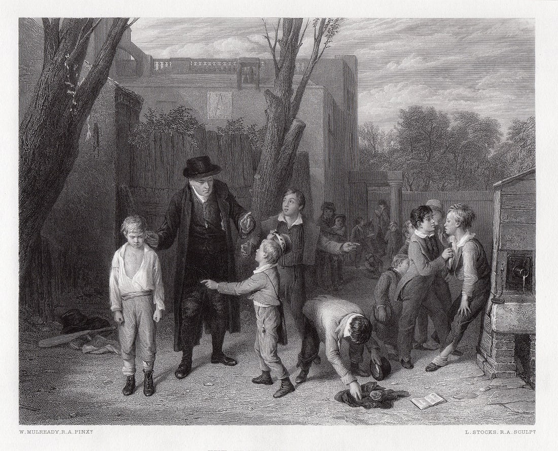 William Mulready The Fight Interrupted engraving signed (1 of 2)