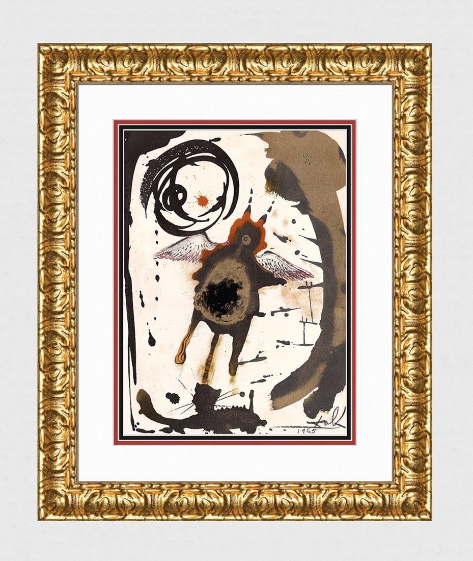 Salvador Dali Framed Original 1967 Biblia Sacra Birds Lithograph (1 of 4)