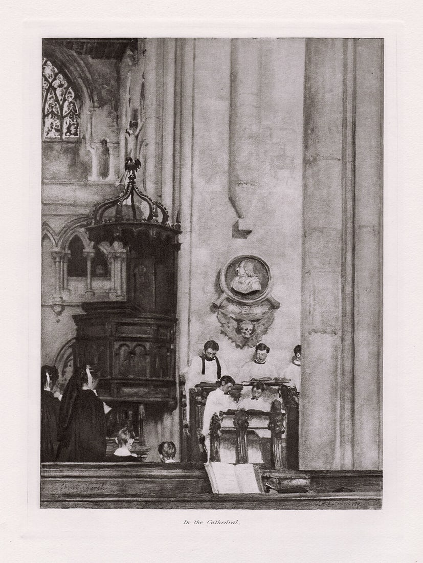 1893 John Henry Lorimer In Christ Church Cathedral signed (1 of 2)