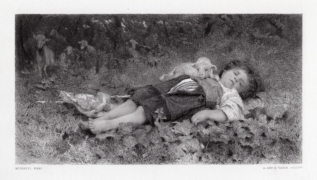 Francesco Michetti Shepherdess Abruzzi 1875 engraving (1 of 2)