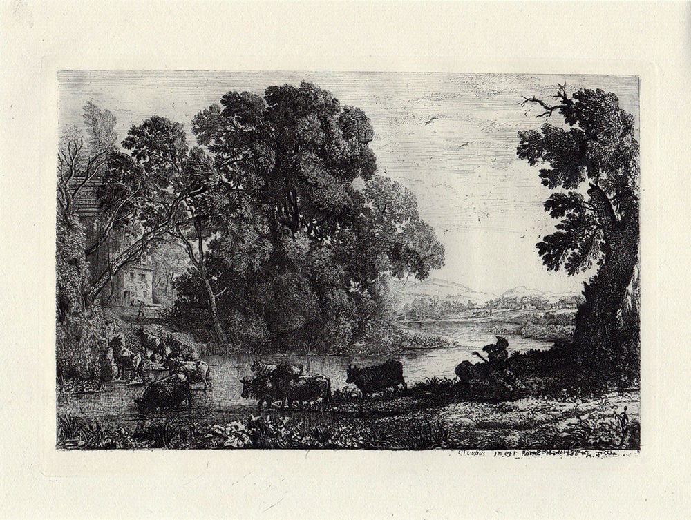 Claude Lorrain Le Bouvier (The Herdsman) 1878 etching (1 of 2)