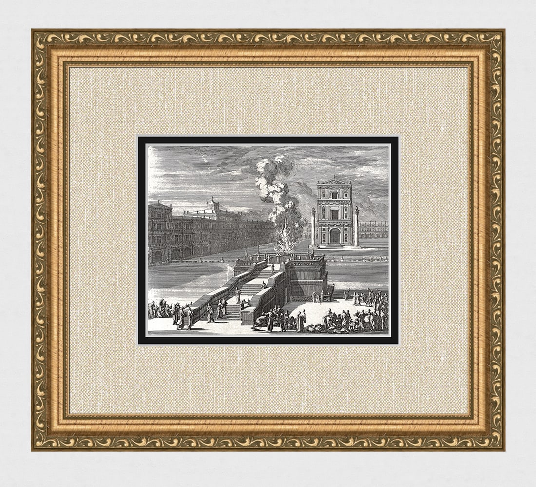 1747 Monumental Engraving Jan Luyken Inner Courts Temple Framed (1 of 5)