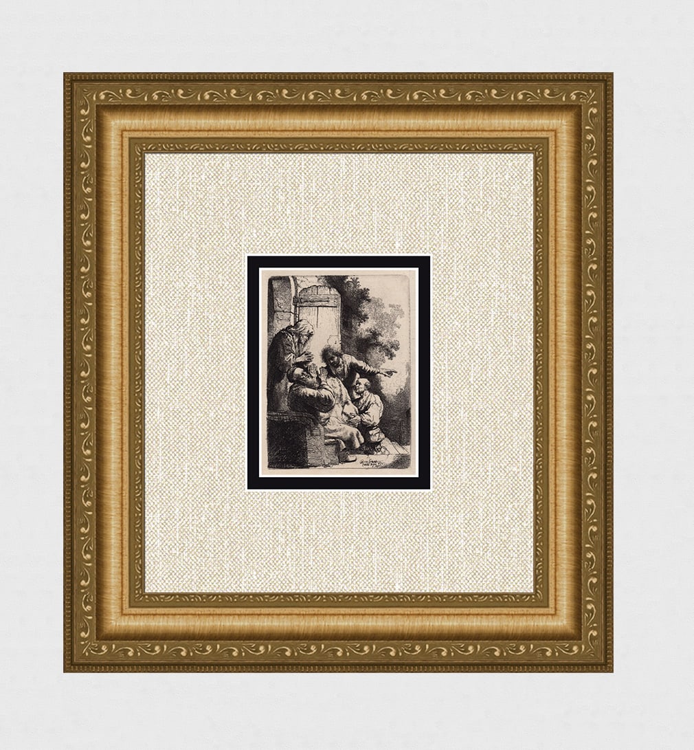 1800s REMBRANDT B38 Etching SIGNED Joseph's Coat Durand (1 of 4)