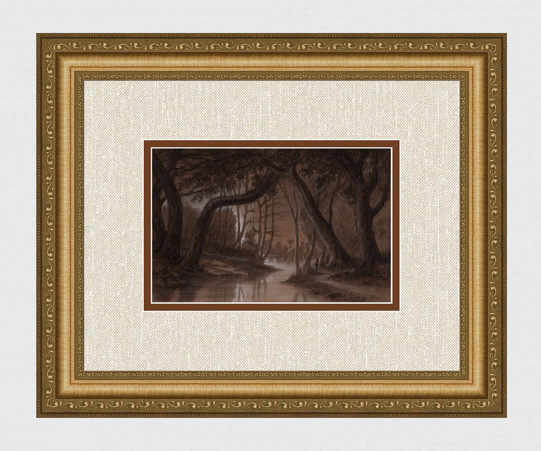 1800's E. Guedy Exceptional Pastel The Secret Path (1 of 5)