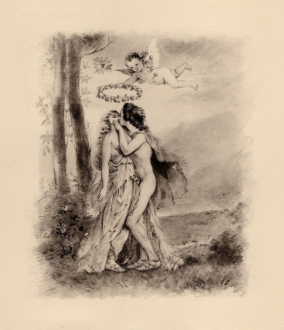 Original 1947 Paul-Emile Becat Limited Lithograph Finding True Love Framed (1 of 2)