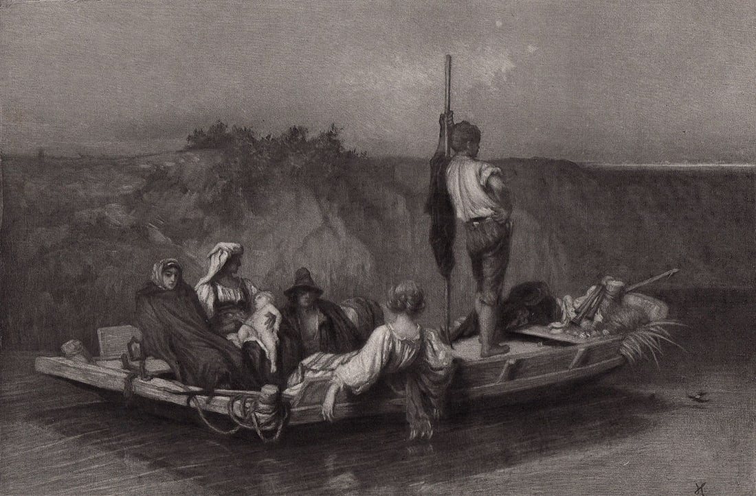 1875 Ernest Hebert The Malaria print signed (1 of 2)