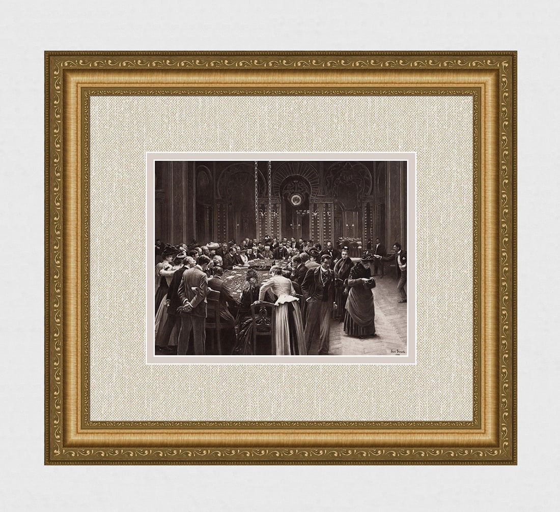 Jean Beraud 1800s Antique Print At Monte Carlo Framed Signed (1 of 3)