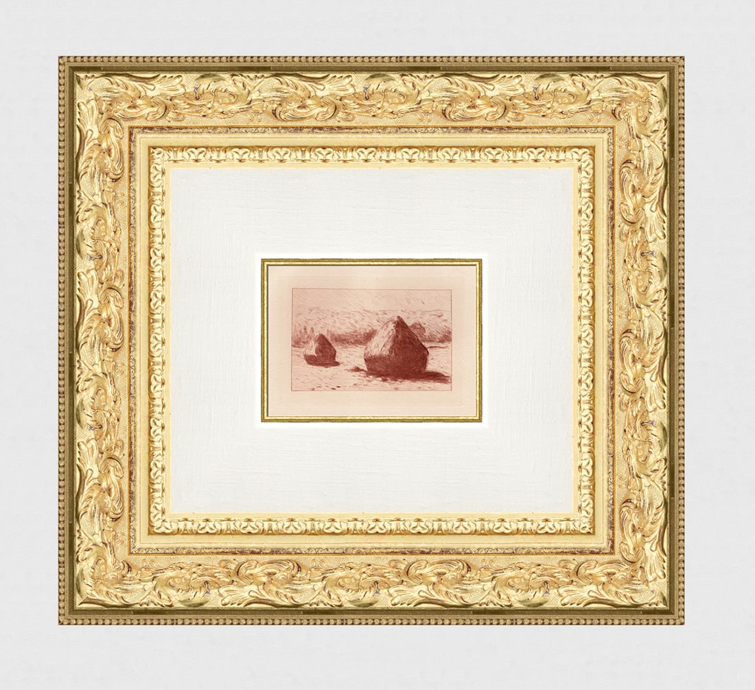 Claude Monet 1800's Etching Haystacks In Giverny (1 of 3)