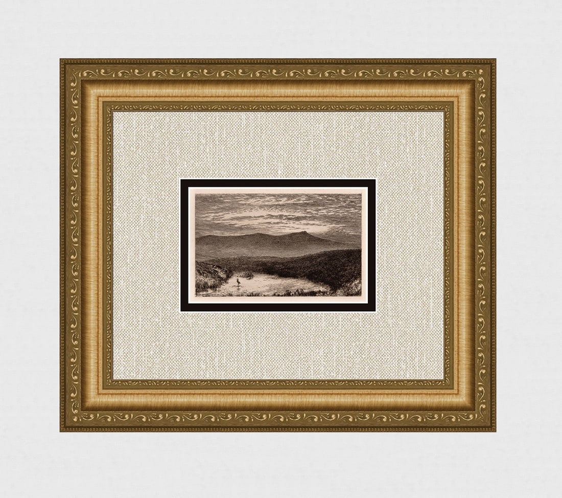 John Lloyd Warden Page Cranmere Pool, Dartmoor 1889 etching (1 of 2)