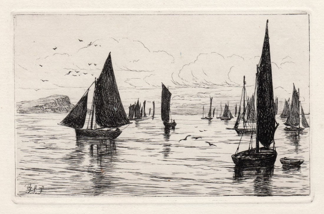 George Stratton Ferrier A Calm Day 1879 etching (1 of 1)