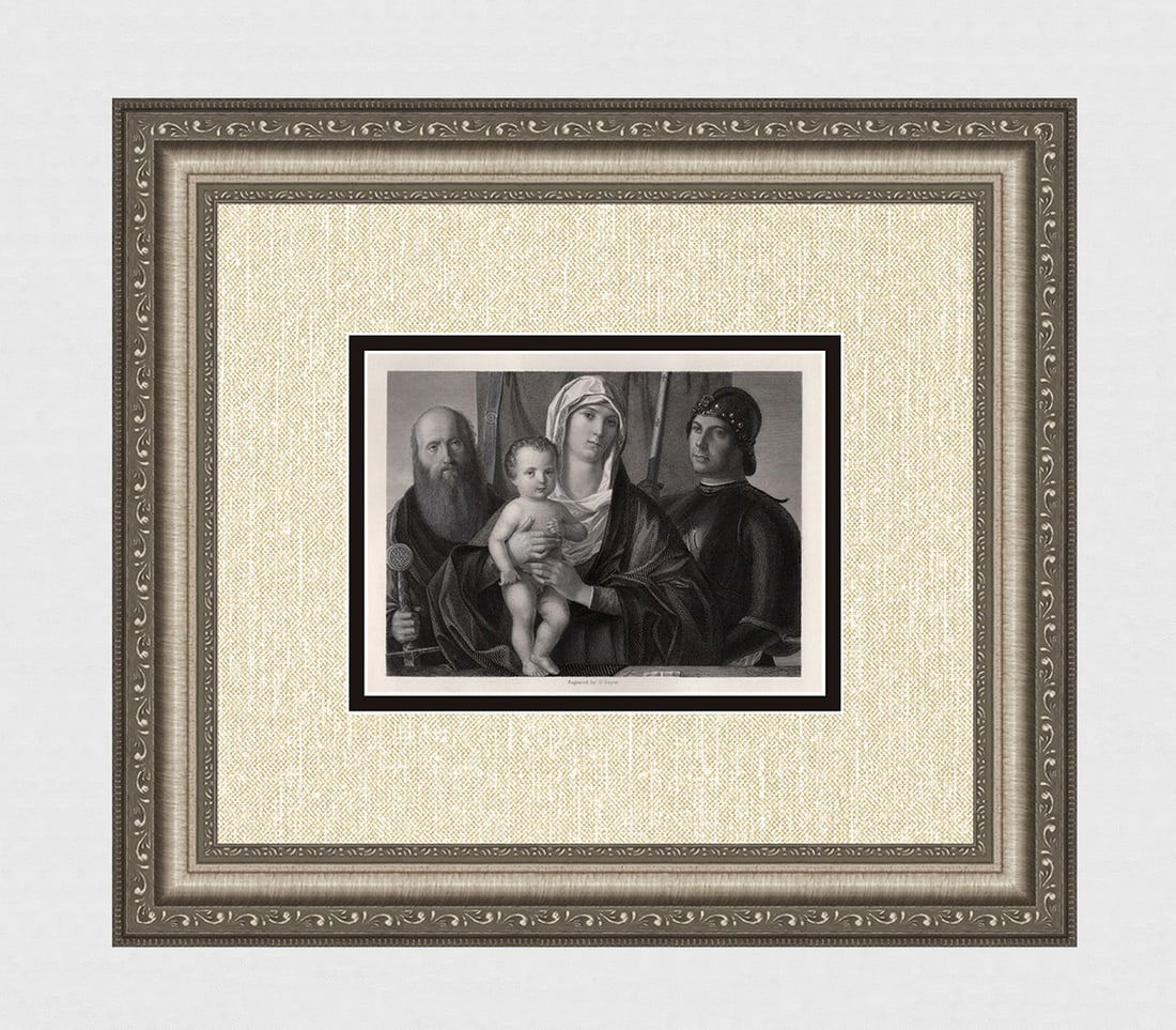Giovanni BELLINI Engraving "The Madonna" Framed SIGNED (1 of 3)