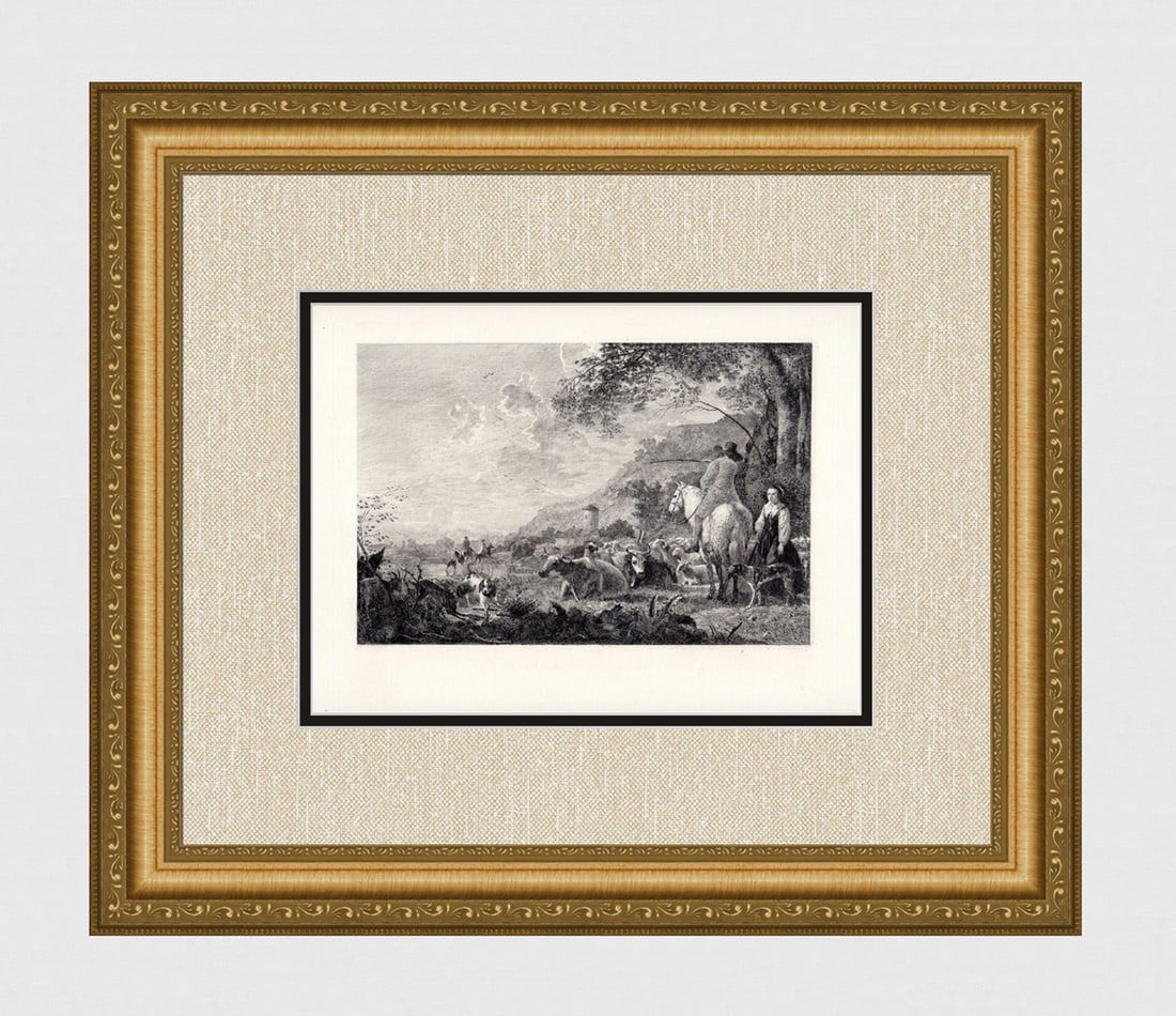 Aelbert Cuyp Landscape with Cattle and Figures 1887 etching (1 of 3)