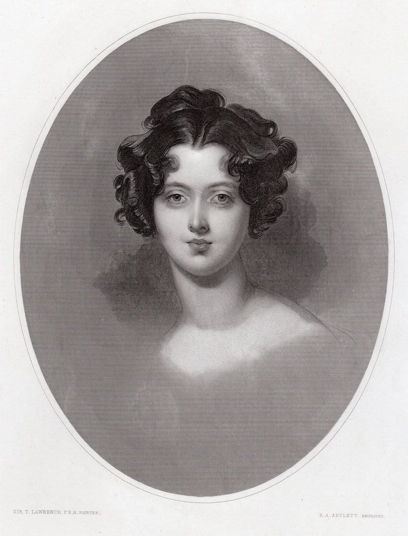 Sir Thomas Lawrence The Hon. Emma Jane Parnell (later Countess of Darnley) 1850 engraving (1 of 3)