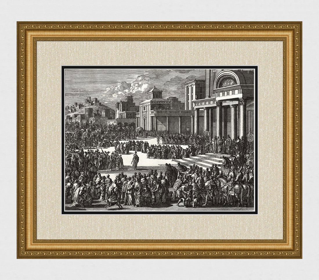 1747 Monumental Engraving Jan Luyken The Queen of Sheba Framed (1 of 5)