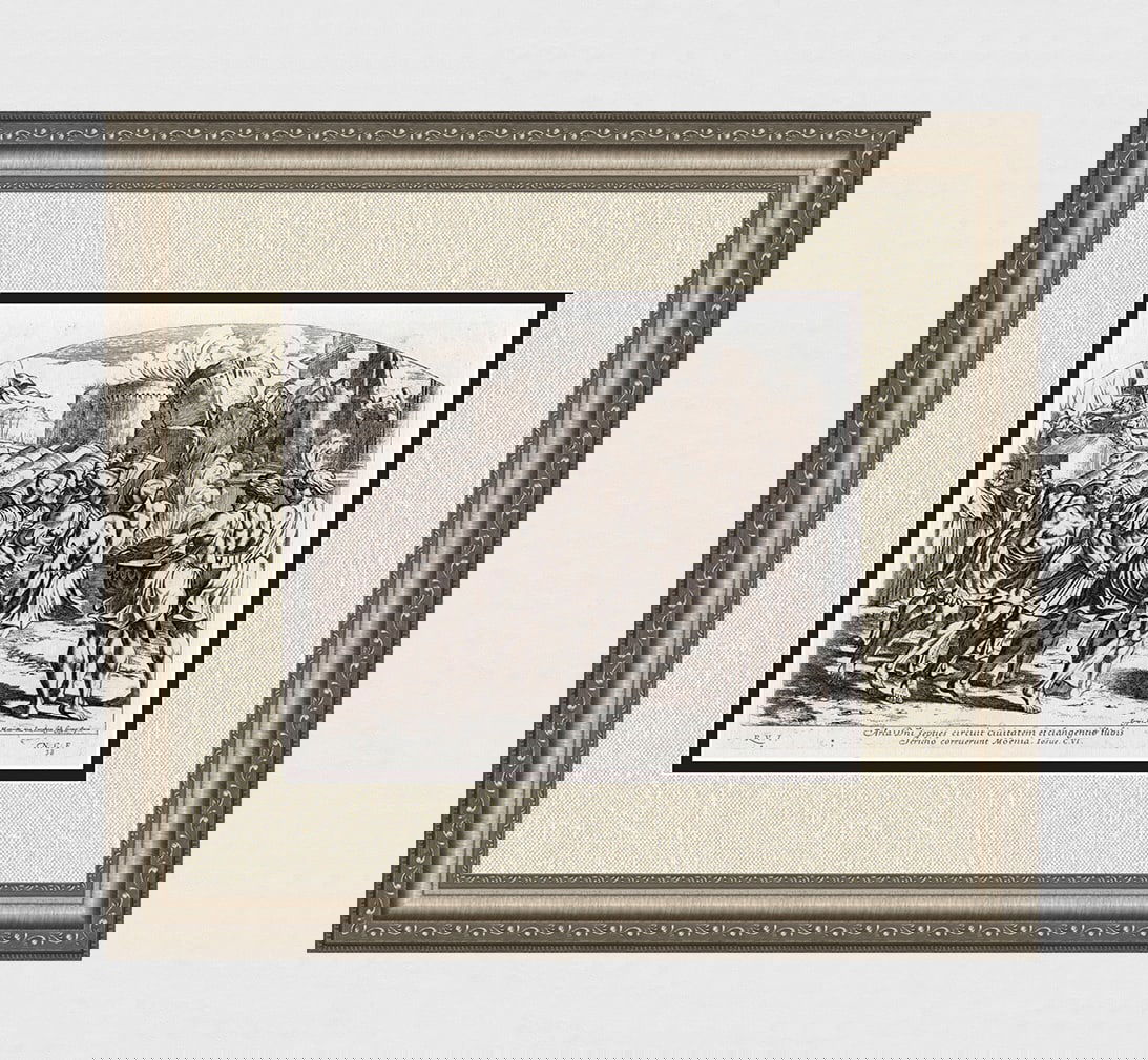 Raphael 1649 Engraving Vatican The Destruction of Jericho Signed Framed (1 of 4)