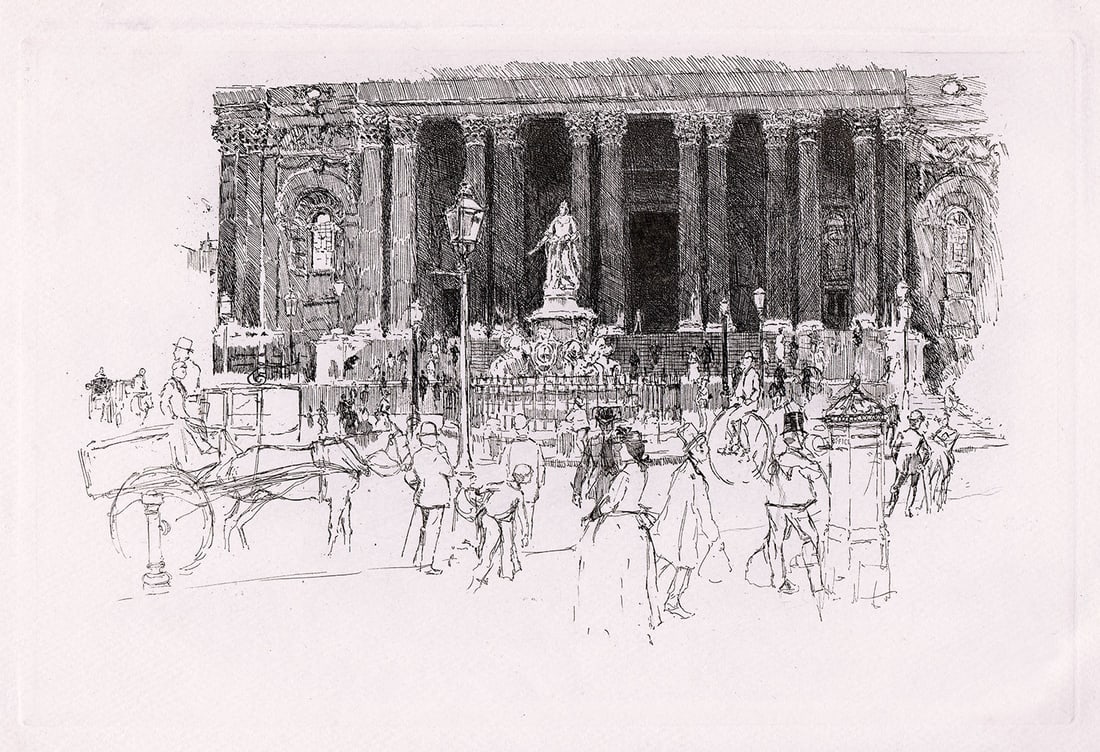 Joseph Pennell St. Paul's Churchyard 1890 etching (1 of 2)