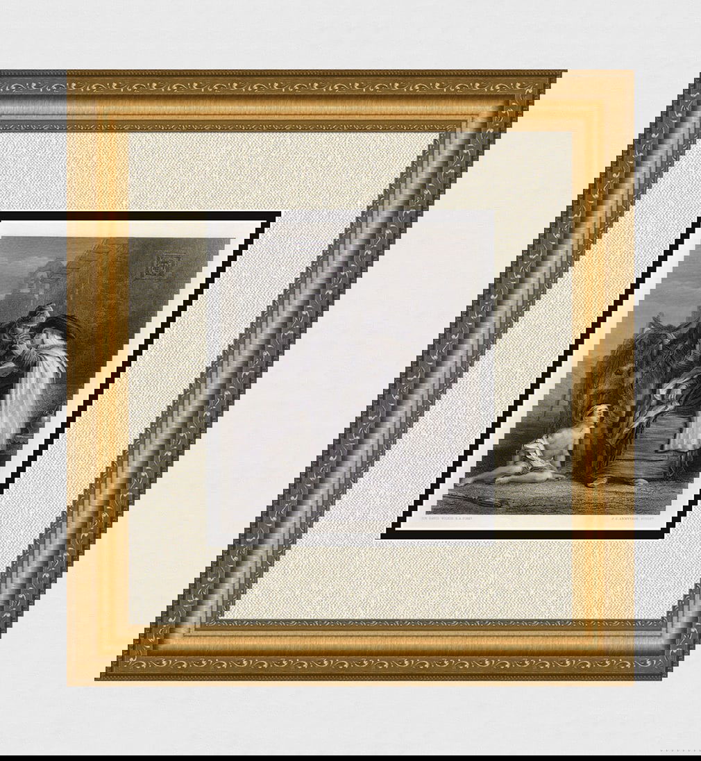 David WILKIE 1800s Engraving "The Departure of the Guerilla" SIGNED Framed COA (1 of 4)