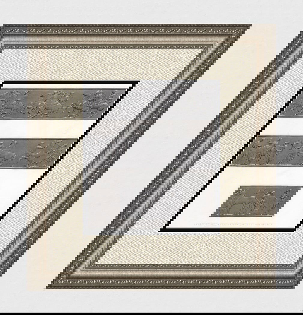 1800s Alfred Robert Freebairn Engraving Fieze of Parthenon Framed (1 of 4)