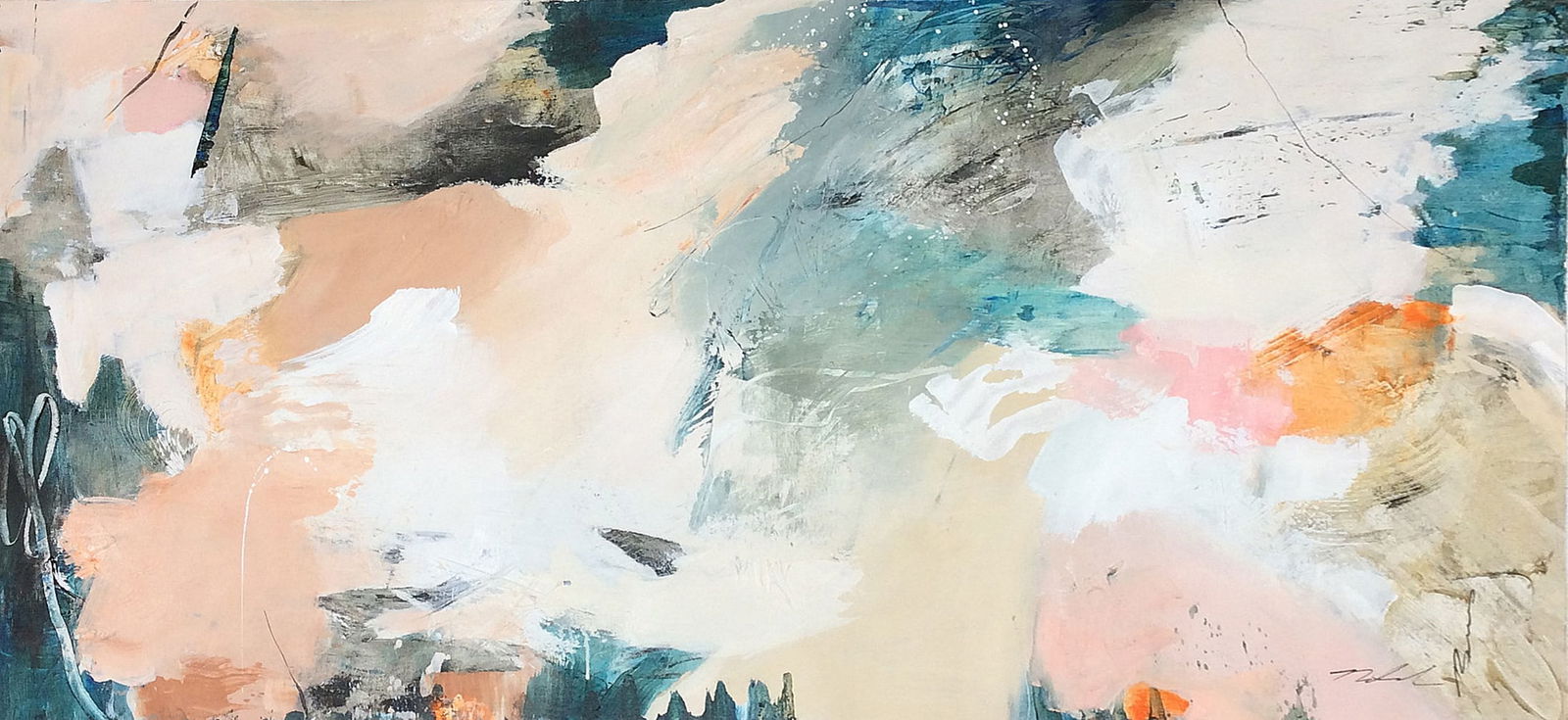 Natasha Barnes Original Painting 60 x 30 Moroccan Sunset: Natasha Barnes. Moroccan Sunset. Original Acrylic and mixed media painting on canvas. Signed by the artist. 60 x 30 Inches. Natasha Barnes is a South African artist, born in 1969. While she has been