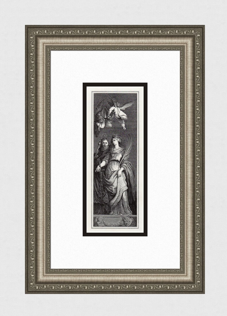 Sir Peter Paul Rubens St Catherine 1862 Engraving Signed (1 of 3)