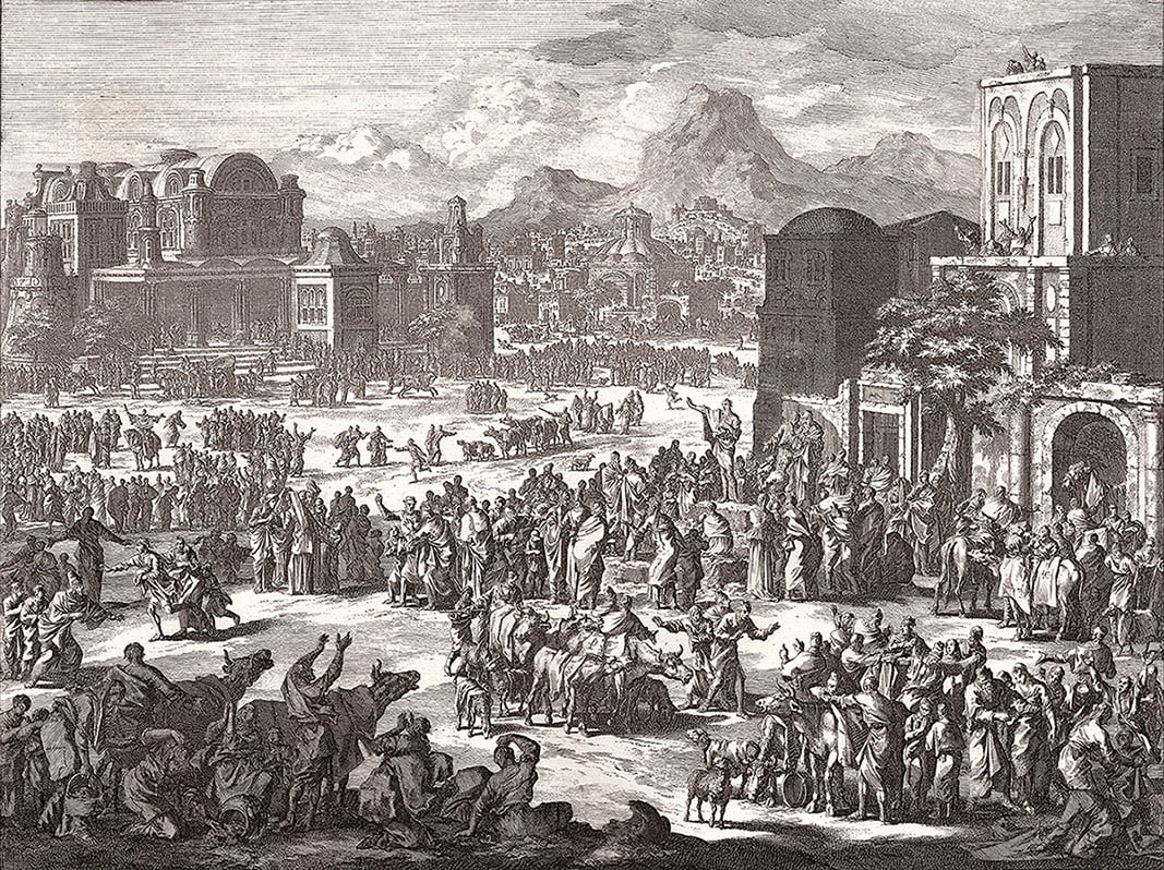 1747 Monumental Engraving Jan Luyken Jonah's prophecy Framed (1 of 4)