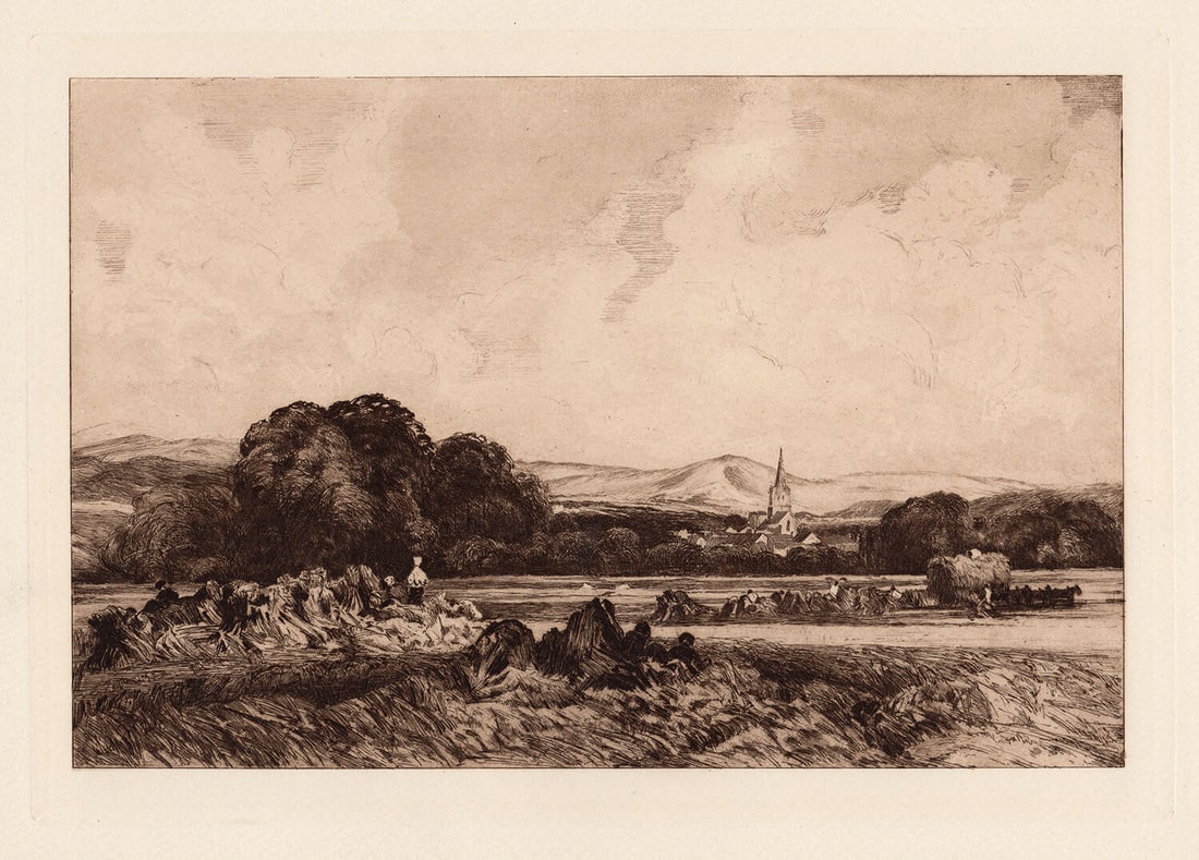 Peter de Wint A Cornfield, Ivinghoe 1888 etching (1 of 3)