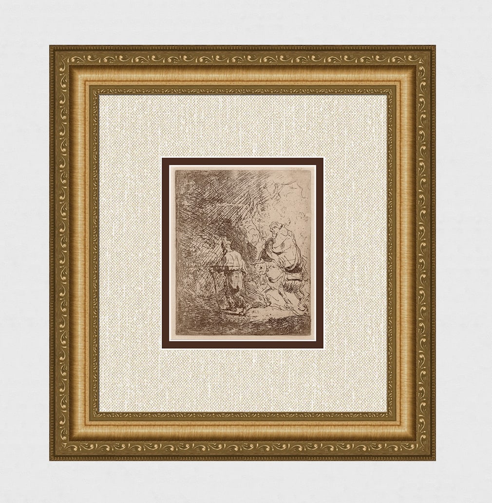 1800s REMBRANDT B54 Etching Flight in to Egypt Durand (1 of 4)