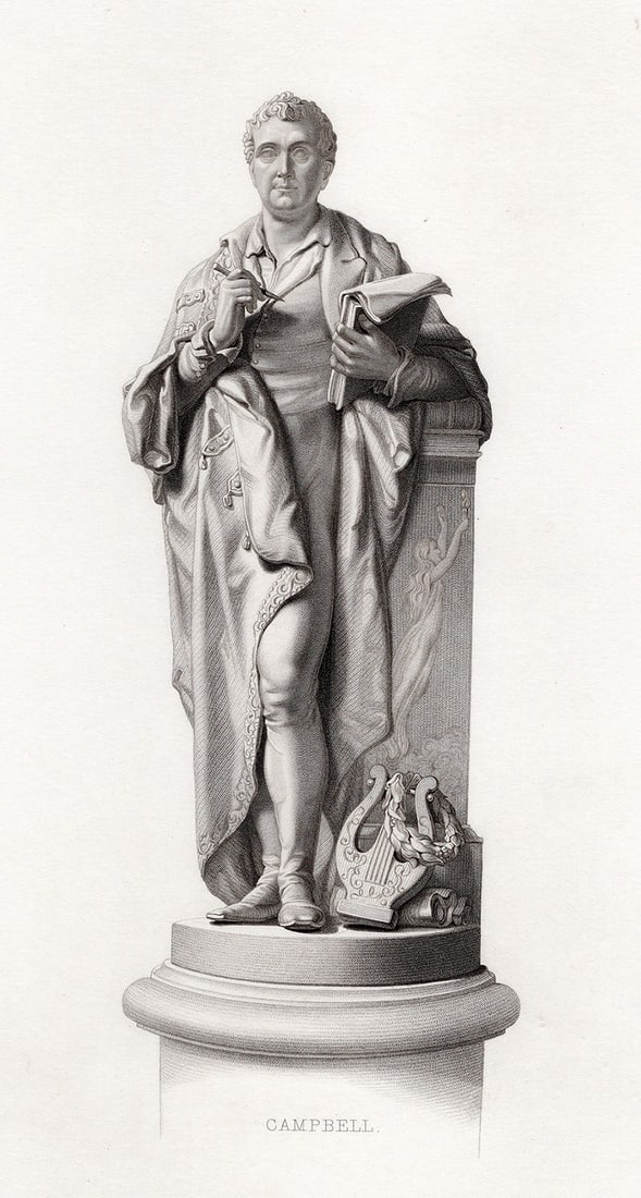 1800s WILLIAM C. MARSHALL Engraving "Thomas Campbell wearing Cloak FRAMED (1 of 2)