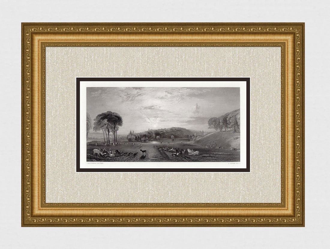 Joseph Mallord William Turner Petworth Park 1863 Engraving Signed (1 of 4)