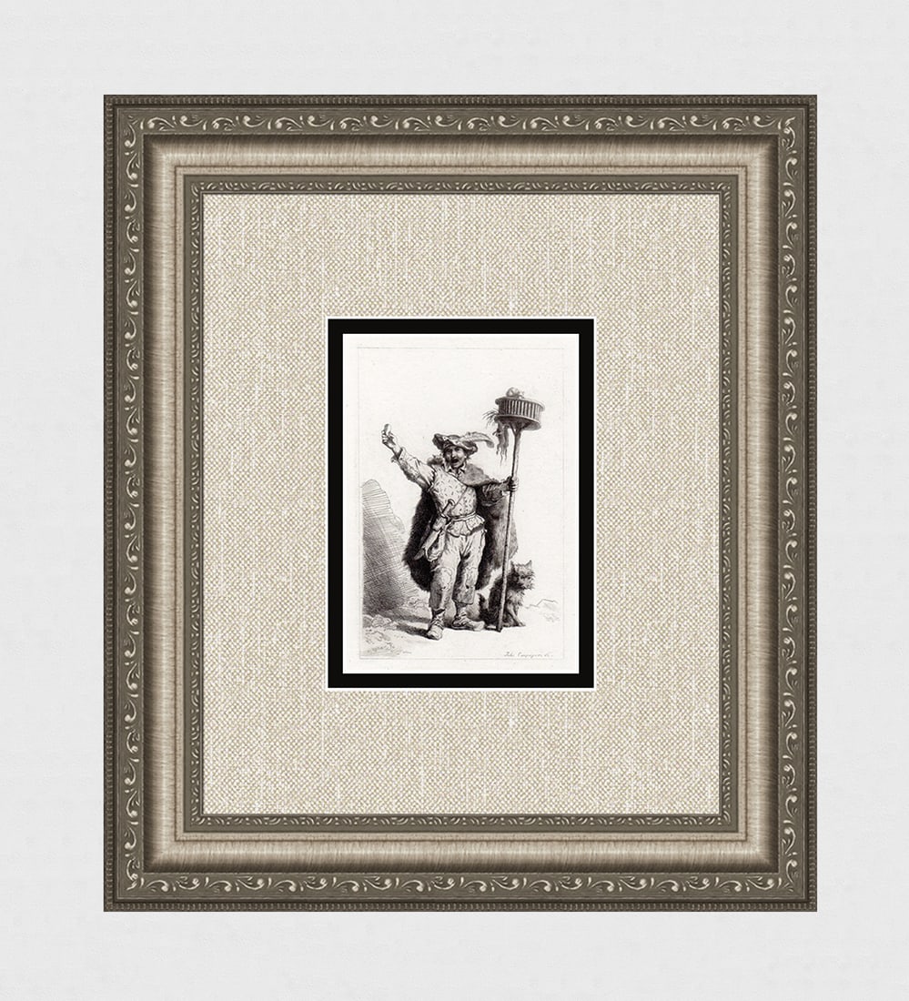 Jan Van Vliet 1844 Etching Seller of Rat Poison Framed (1 of 3)